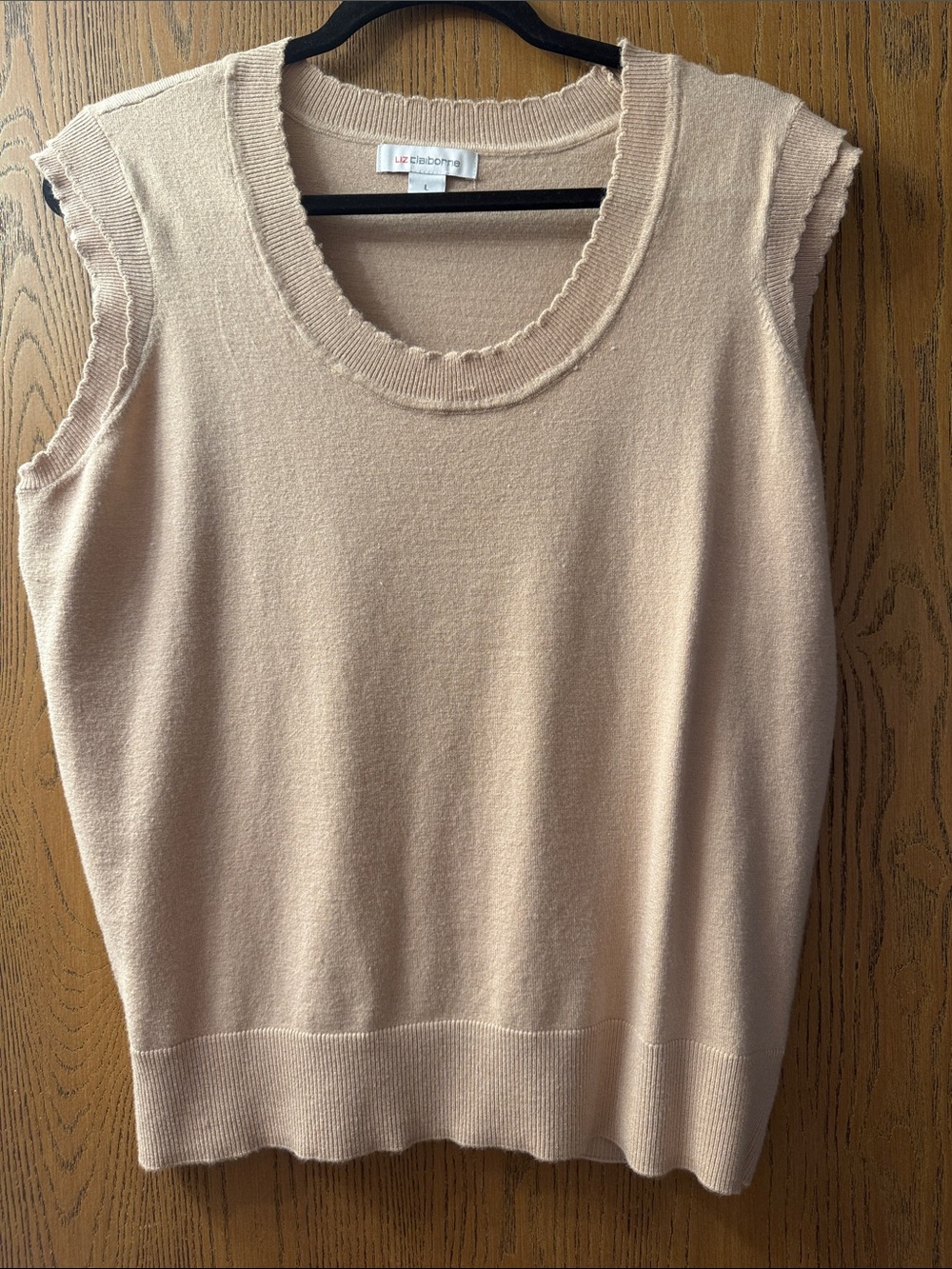 Liz Claiborne Beige Sleeveless Knit Top